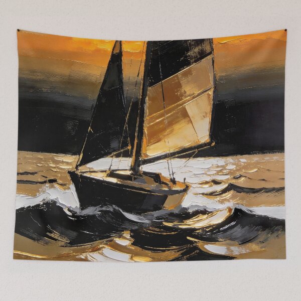 Item preview, Sailboat at sunset on the ocean designed and sold by paulrommer.