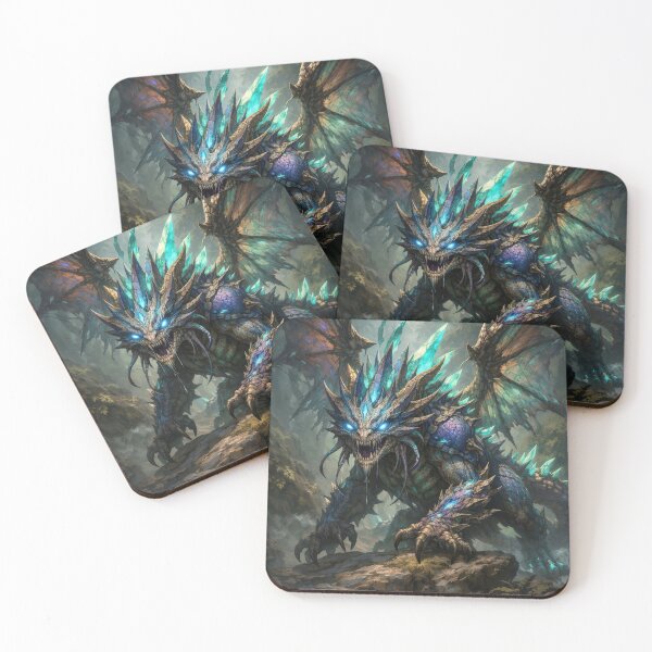 Item preview, Fantastic ice crystal dragon standing in an ancient forest designed and sold by elopezstock.