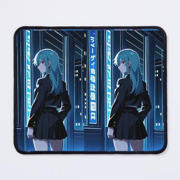 Item preview, Anime - Girl School Uniform Blue Night Neon designed and sold by AnimeShin.
