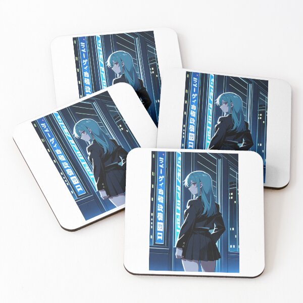 Item preview, Anime - Girl School Uniform Blue Night Neon designed and sold by AnimeShin.