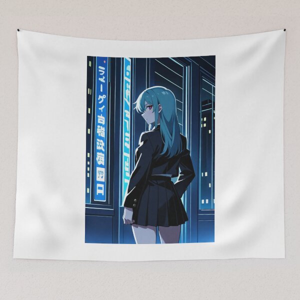 Item preview, Anime - Girl School Uniform Blue Night Neon designed and sold by AnimeShin.