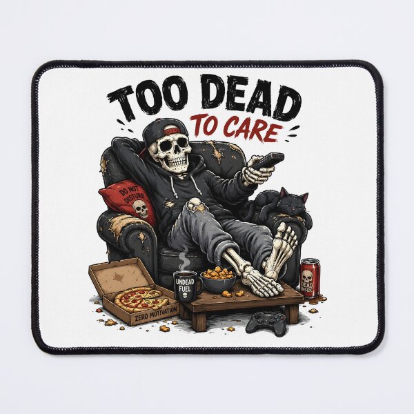 Item preview, Too Dead To Care Lazy Skeleton Funny Gifts designed and sold by BadhbhArt.