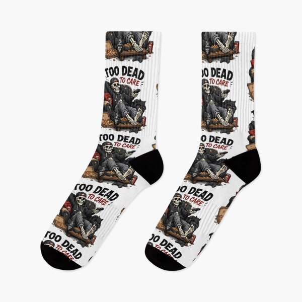 Item preview, Too Dead To Care Lazy Skeleton Funny Gifts designed and sold by BadhbhArt.