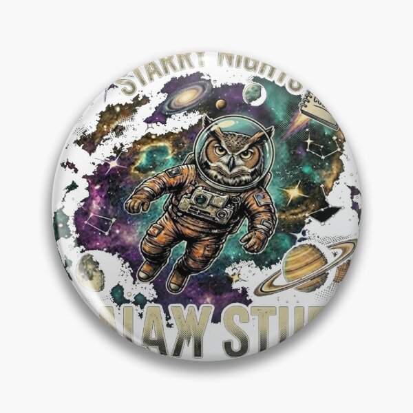 Item preview, Vintage 90s Owl Astronaut Starry Night Galaxy Study designed and sold by Hilmanku.