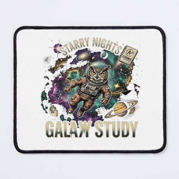 Item preview, Vintage 90s Owl Astronaut Starry Night Galaxy Study designed and sold by Hilmanku.