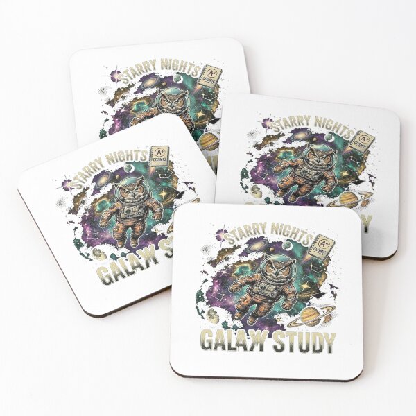 Item preview, Vintage 90s Owl Astronaut Starry Night Galaxy Study designed and sold by Hilmanku.