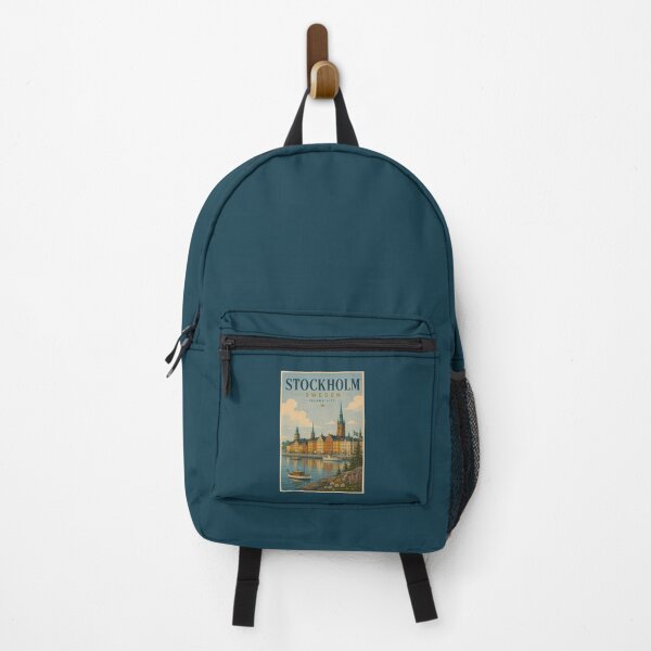 Item preview, Stockholm Sweden Skyline Illustration Travel Art Vintage designed and sold by KrisSidDesigns.