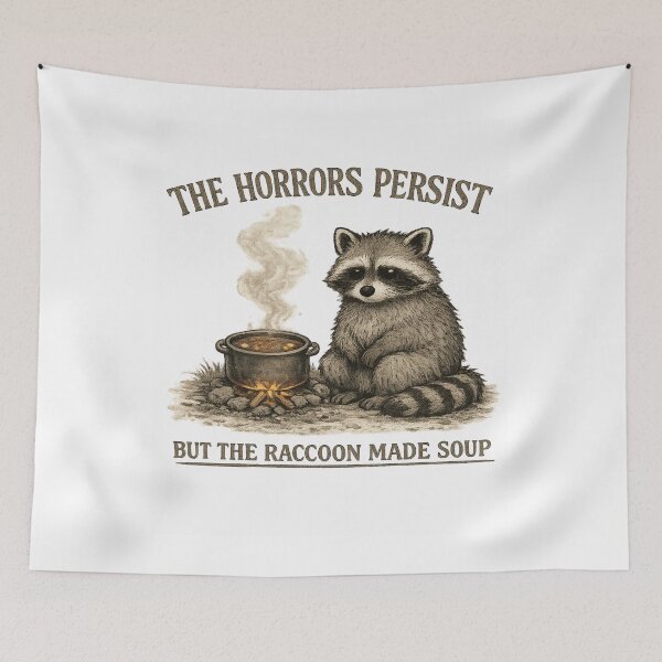 Item preview, Funny Raccoon Meme Cozy Soup Trash Panda Shirt designed and sold by Region.