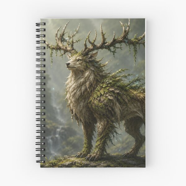 Item preview, Forest spirit creature standing on a rock looking to the right. designed and sold by elopezstock.