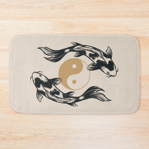 Item preview, Yin Yang Koi Fish Japanese Art – Black and Gold Zen Balance Design designed and sold by MonNoir.