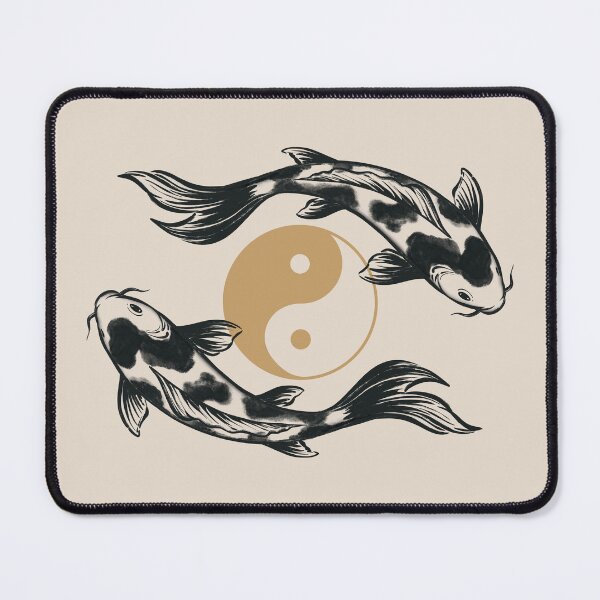 Item preview, Yin Yang Koi Fish Japanese Art – Black and Gold Zen Balance Design designed and sold by MonNoir.