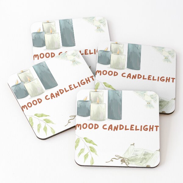 Item preview, Mood Candlelight Watercolor Candles Dove Aesthetic Art Print designed and sold by ravenRM.