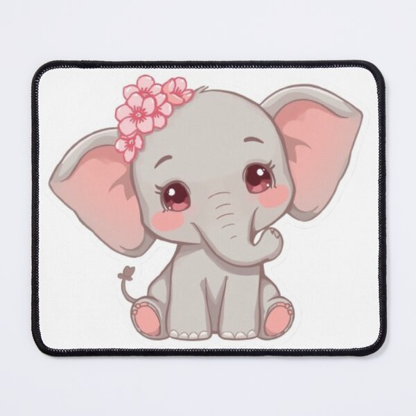 Item preview, Cute Baby Elephant: Flower Crown, Pastel Color, Kawaii Sticker designed and sold by DigitfanStudio.