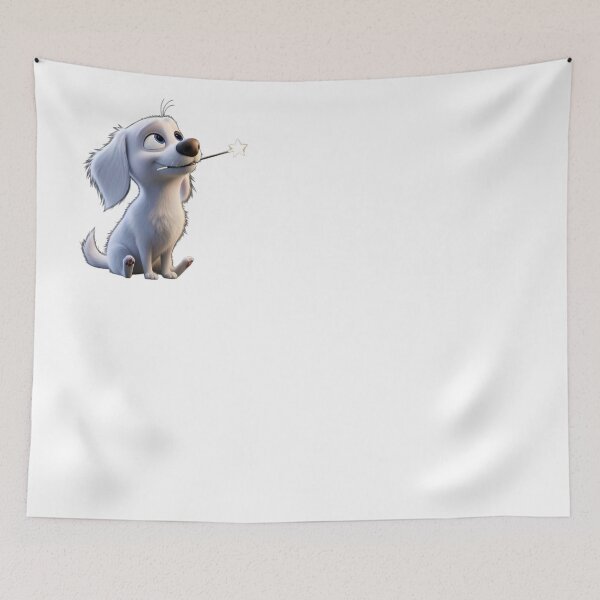 Item preview, Cute White Puppy Magic Wand Sticker | Adorable Cartoon Dog PNG designed and sold by ashwin131.