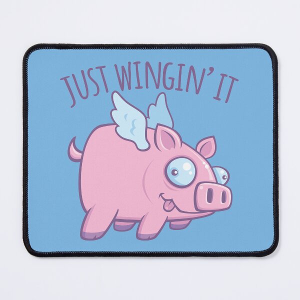 Item preview, Just Wingin’ It Derpy Flying Pig designed and sold by fizzgig.