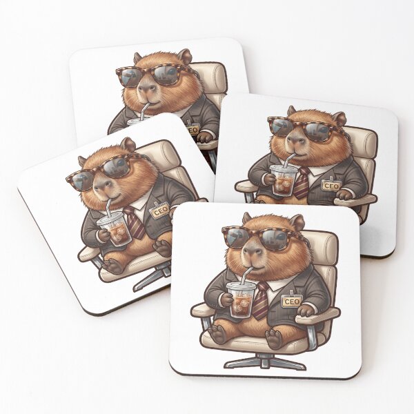 Item preview, Capybara CEO Funny Meme Sticker | Pretending To Be Productive Cute Office Animal Design designed and sold by veloramode.