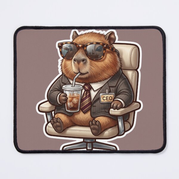 Item preview, Capybara CEO Funny Meme Sticker | Pretending To Be Productive Cute Office Animal Design designed and sold by veloramode.