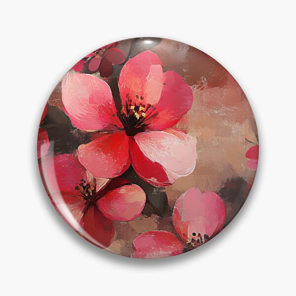 Item preview, Sakura-Inspired Red Floral On Earthtones Sophisticated Abstract  designed and sold by DEC02.