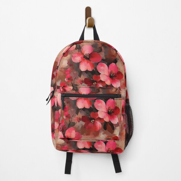 Item preview, Sakura-Inspired Red Floral On Earthtones Sophisticated Abstract  designed and sold by DEC02.