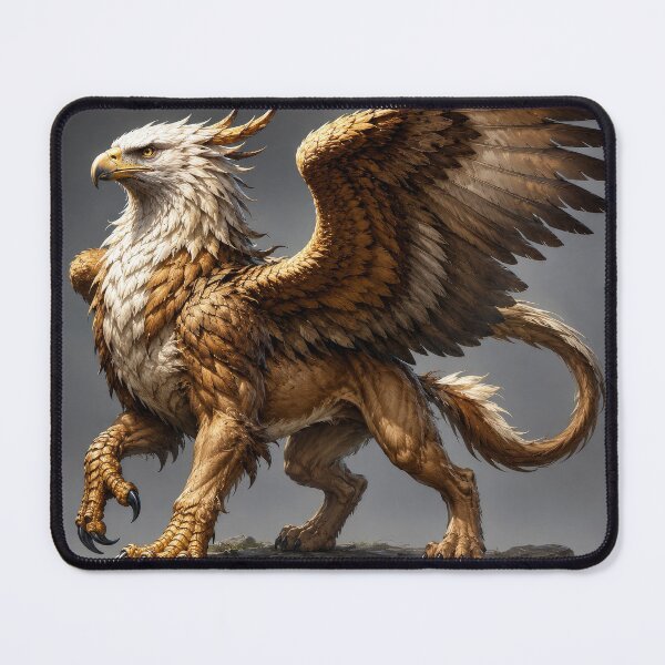 Item preview, Griffin standing on rocky ground with its wings spread. designed and sold by elopezstock.
