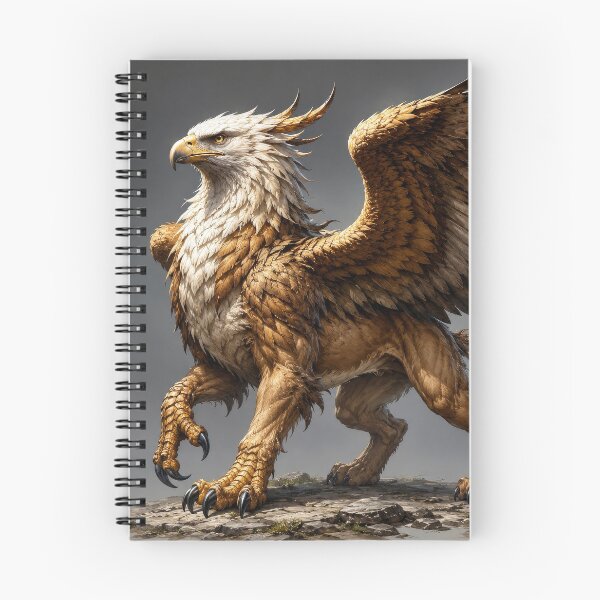 Item preview, Griffin standing on rocky ground with its wings spread. designed and sold by elopezstock.