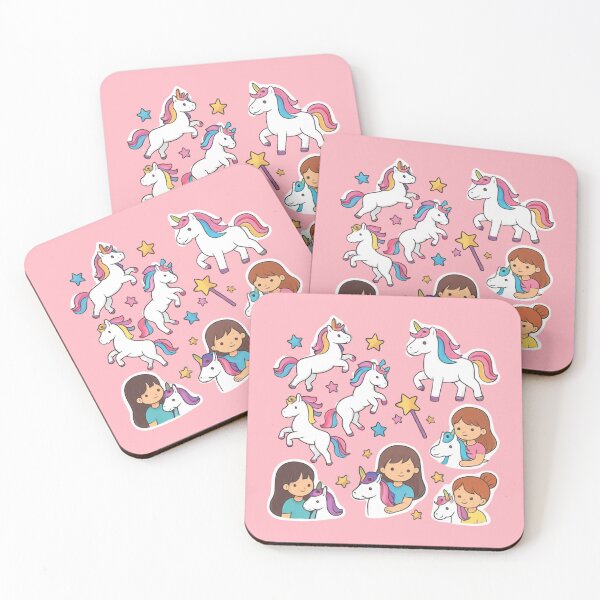 Item preview, Kawaii Unicorn & Friends Sticker Pack: Cute Magical Girls & Rainbow Ponies designed and sold by Yasmine Mohammed.