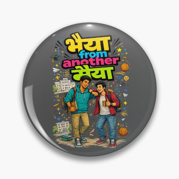 Item preview, Bhaiya from another Maiya - College Campus / Hostel Friends | Quirky Hindi Theme Tshirt designed and sold by freezed-frames.