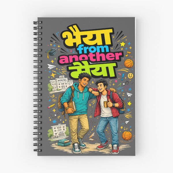 Item preview, Bhaiya from another Maiya - College Campus / Hostel Friends | Quirky Hindi Theme Tshirt designed and sold by freezed-frames.