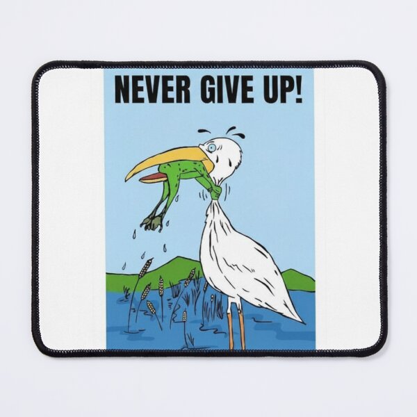 Item preview, Never Stop Fighting - Frog Choking Heron Motivational Art designed and sold by ItaloRoberti.