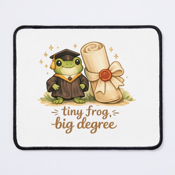 Item preview, Cute Frog Graduation Shirt — Tiny Frog Big Degree College Aesthetic Tee designed and sold by Moss & Mellow.
