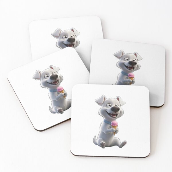 Item preview, Cute White Puppy Eating Ice Cream Sticker | Adorable Cartoon Dog PNG designed and sold by ashwin131.