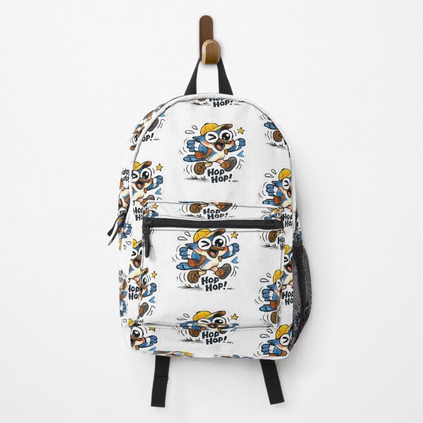 Item preview, Funny Blue Bird Sticker Design – Hop Hop Cute Cartoon Bird with Backpack & Cap designed and sold by FeelFreeStore.