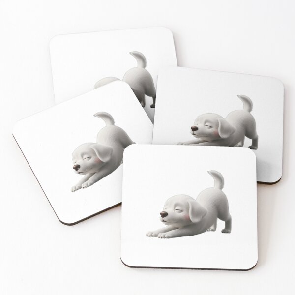 Item preview, Cute Sleeping White Puppy Stretch Sticker | Adorable Relaxing Cartoon Dog PNG designed and sold by ashwin131.