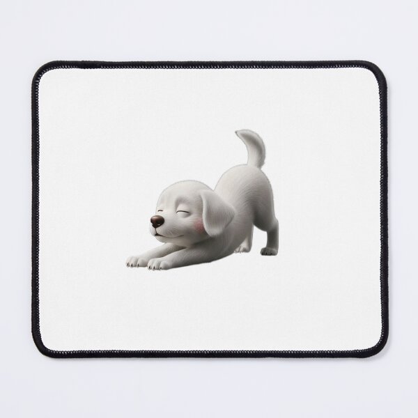 Item preview, Cute Sleeping White Puppy Stretch Sticker | Adorable Relaxing Cartoon Dog PNG designed and sold by ashwin131.