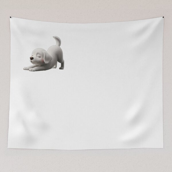 Item preview, Cute Sleeping White Puppy Stretch Sticker | Adorable Relaxing Cartoon Dog PNG designed and sold by ashwin131.