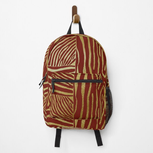 Item preview, Hand drawn red and gold zebra stripes designed and sold by Anne Londez Studio.