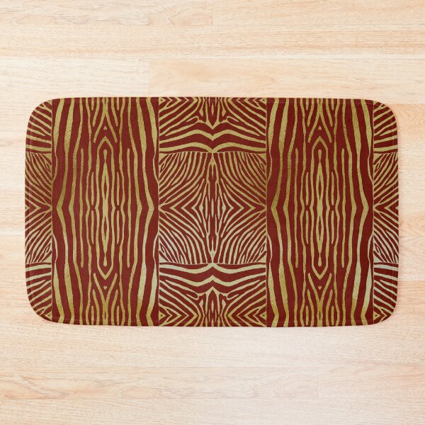 Item preview, Hand drawn red and gold zebra stripes designed and sold by Anne Londez Studio.