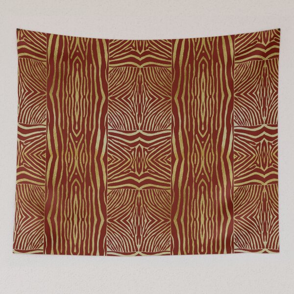 Item preview, Hand drawn red and gold zebra stripes designed and sold by Anne Londez Studio.