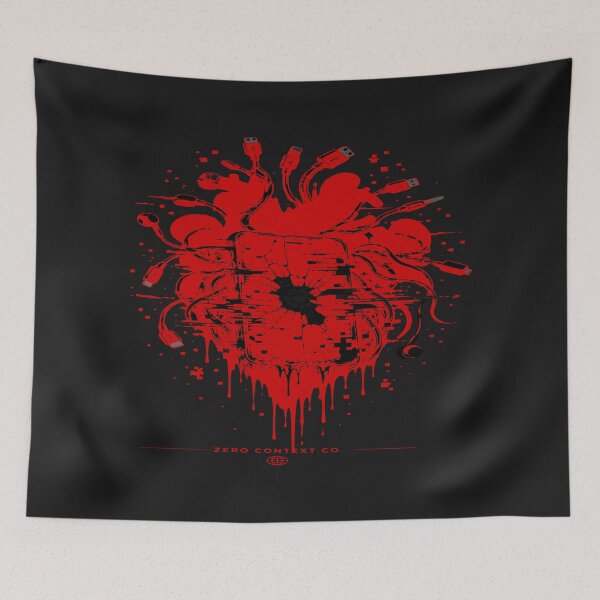 Item preview, Bleeding Digital Heart – Glitch Cable Anatomy Streetwear Graphic designed and sold by ZeroContextCo.