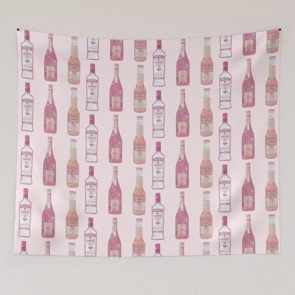 Item preview, pink girly alcohol drink bottles sticker pack designed and sold by inainart.