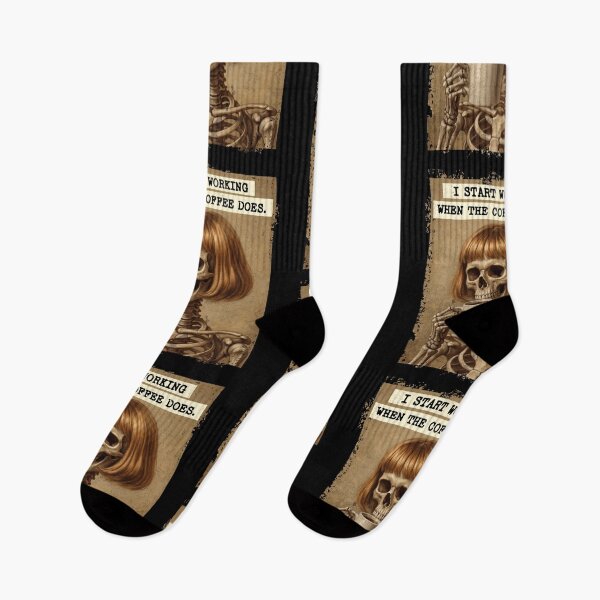 Item preview, I Start Working When Coffee Does Skeleton Humor designed and sold by d247.