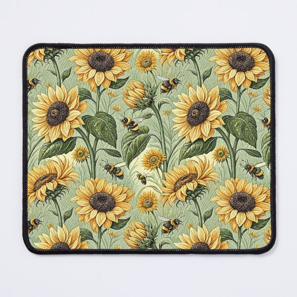 Item preview, Vintage Sunflower And Bumblebee Garden designed and sold by Petal & Pattern Co.