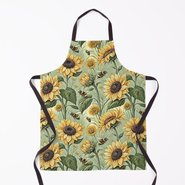 Item preview, Vintage Sunflower And Bumblebee Garden designed and sold by Petal & Pattern Co.