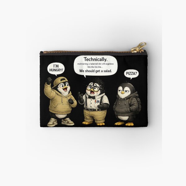 Item preview, Funny Penguin Trio | Pizza vs Salad | Introvert Humor Shirt designed and sold by BY LI.