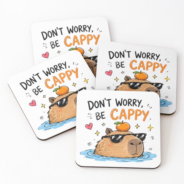 Item preview, Funny Capybara Meme Design – Don’t Worry Be Cappy Cute Capybara Cartoon designed and sold by FeelFreeStore.