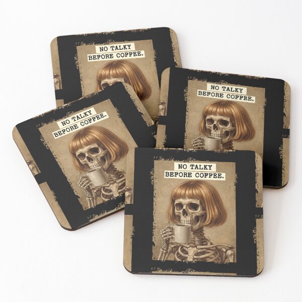 Item preview, No Talky Before Coffee Skeleton Humor designed and sold by d247.