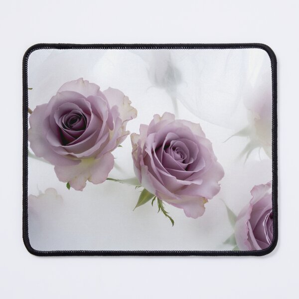 Item preview, Soft Lavender Purple Roses on White Background Floral Art designed and sold by IntelliMindDesigns.
