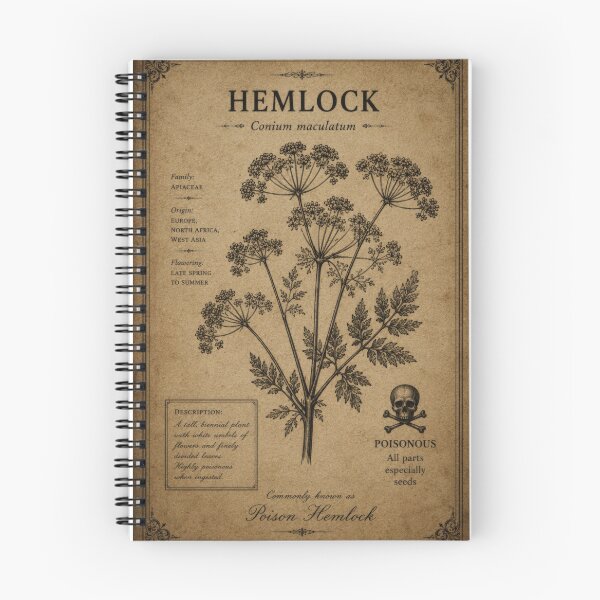 Item preview, Poison Hemlock Antique Botanical Artwork | Gothic Natural History Study designed and sold by CosmicAnomaly.