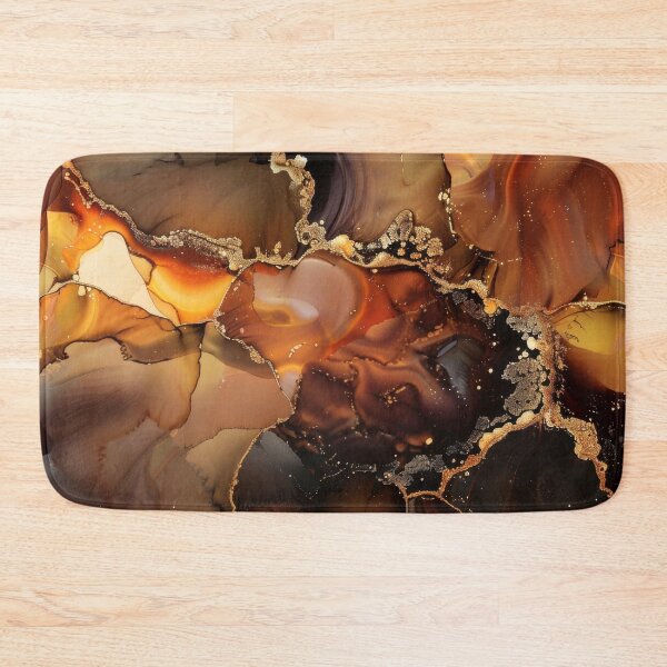 Item preview, Golden Earthtones And Caramel Marbled Alcohol Ink Abstract designed and sold by DEC02.