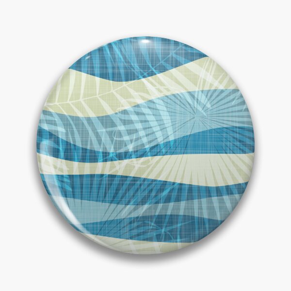 Item preview, summer vacation palm leaf breeze - blue and pastel green wavy stripes designed and sold by kobyakov.